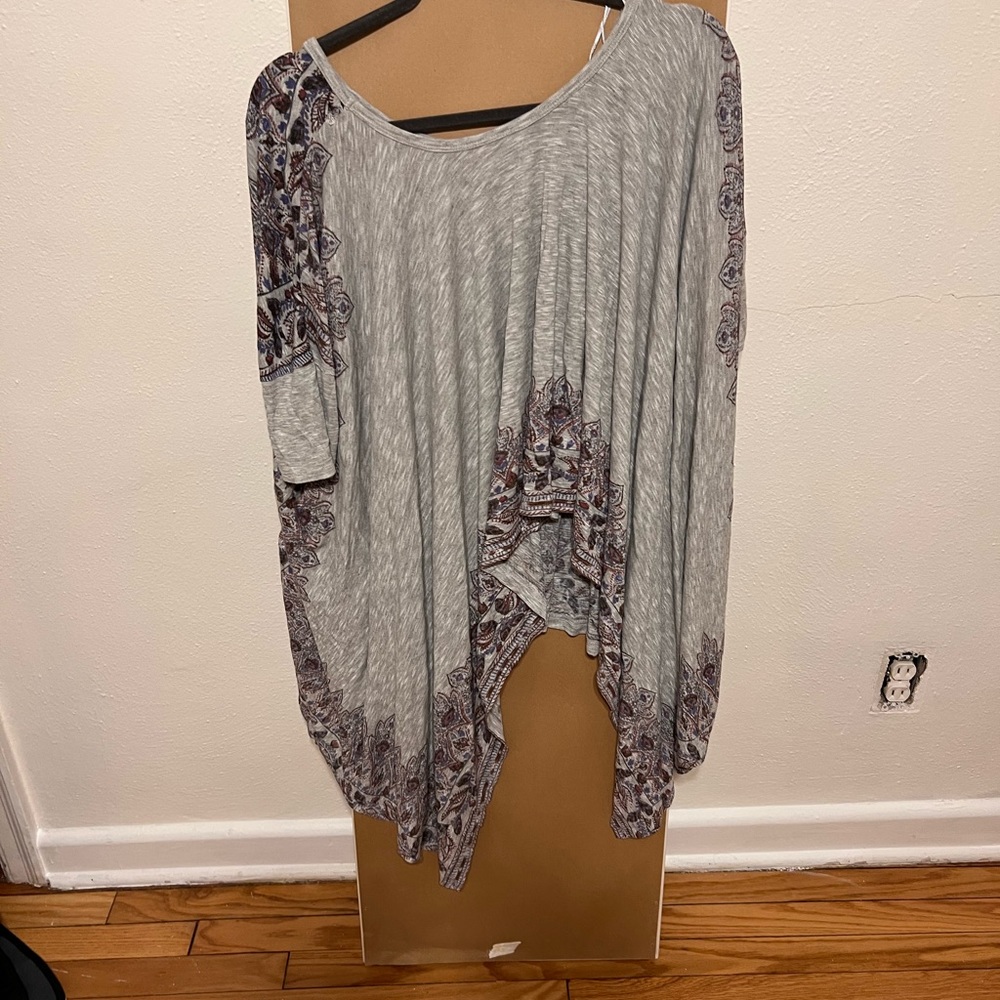 Free People High Low Poncho Style blouse